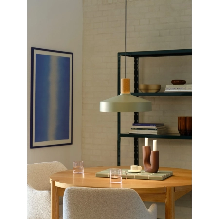 Lampa wisząca zielona z drewnianym dodatkiem Elvas NO2512033023 - Nordlux